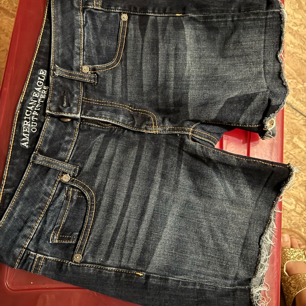 American Eagle Outfitters Men's Dark Blue Denim Shorts